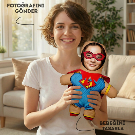 Kahraman baskılı pelüş bebek